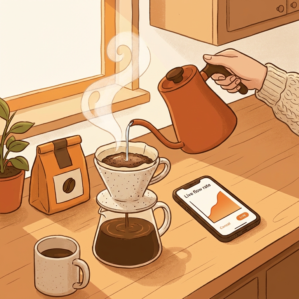 Real-time flow visualization during pour-over brewing